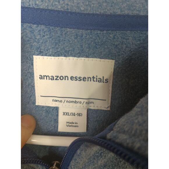 Youth 14/16 Blue Fleece Full Zip Sweatshirt Cozy Gift Amazon Essentials NWT - Picture 4 of 6